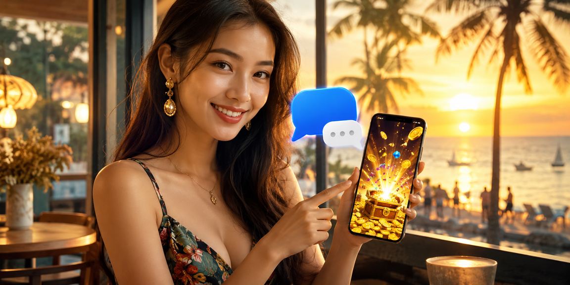 Người chơi tại Phú Quốc trải nghiệm casino trên điện thoại bên tách cà phê buổi sáng